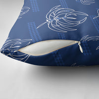 Aloha Hawaii Acacia Koa Leaves Pillow Cover Navy Kakau Tribal Pattern LT05 - Polynesian Pride
