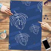Aloha Hawaii Acacia Koa Leaves Puzzle Navy Kakau Tribal Pattern LT05 Navy - Polynesian Pride