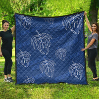 Aloha Hawaii Acacia Koa Leaves Quilt Navy Kakau Tribal Pattern LT05 - Polynesian Pride