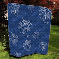 Aloha Hawaii Acacia Koa Leaves Quilt Navy Kakau Tribal Pattern LT05 - Polynesian Pride