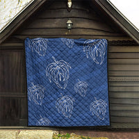 Aloha Hawaii Acacia Koa Leaves Quilt Navy Kakau Tribal Pattern LT05 - Polynesian Pride