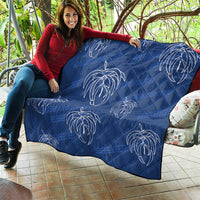Aloha Hawaii Acacia Koa Leaves Quilt Navy Kakau Tribal Pattern LT05 - Polynesian Pride