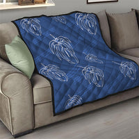 Aloha Hawaii Acacia Koa Leaves Quilt Navy Kakau Tribal Pattern LT05 - Polynesian Pride