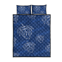Aloha Hawaii Acacia Koa Leaves Quilt Bed Set Navy Kakau Tribal Pattern LT05 - Polynesian Pride