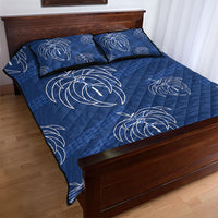 Aloha Hawaii Acacia Koa Leaves Quilt Bed Set Navy Kakau Tribal Pattern LT05 - Polynesian Pride