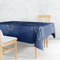 Aloha Hawaii Acacia Koa Leaves Tablecloth Navy Kakau Tribal Pattern LT05 - Polynesian Pride