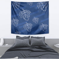 Aloha Hawaii Acacia Koa Leaves Tapestry Navy Kakau Tribal Pattern LT05 - Polynesian Pride