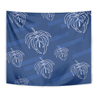 Aloha Hawaii Acacia Koa Leaves Tapestry Navy Kakau Tribal Pattern LT05 - Polynesian Pride