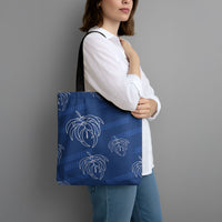 Aloha Hawaii Acacia Koa Leaves Tote Bag Navy Kakau Tribal Pattern LT05 - Polynesian Pride