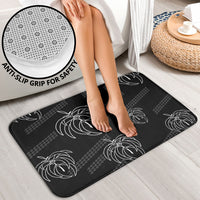 Aloha Hawaii Acacia Koa Leaves Bathroom Set Black Kakau Tribal Pattern LT05 - Polynesian Pride