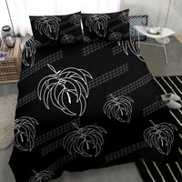 Aloha Hawaii Acacia Koa Leaves Bedding Set Black Kakau Tribal Pattern LT05 - Polynesian Pride
