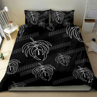 Aloha Hawaii Acacia Koa Leaves Bedding Set Black Kakau Tribal Pattern LT05 - Polynesian Pride