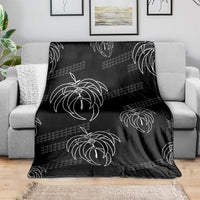 Aloha Hawaii Acacia Koa Leaves Blanket Black Kakau Tribal Pattern LT05 - Polynesian Pride