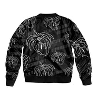 Aloha Hawaii Acacia Koa Leaves Bomber Jacket Black Kakau Tribal Pattern LT05 - Polynesian Pride