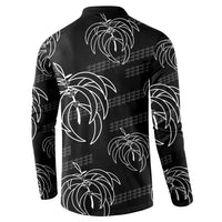 Aloha Hawaii Acacia Koa Leaves Button Sweatshirt Black Kakau Tribal Pattern LT05 - Polynesian Pride