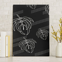 Aloha Hawaii Acacia Koa Leaves Canvas Wall Art Black Kakau Tribal Pattern LT05 Without Frame Black - Polynesian Pride