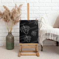 Aloha Hawaii Acacia Koa Leaves Canvas Wall Art Black Kakau Tribal Pattern LT05 - Polynesian Pride