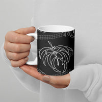 Aloha Hawaii Acacia Koa Leaves Ceramic Mug Black Kakau Tribal Pattern LT05 - Polynesian Pride
