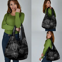 Aloha Hawaii Acacia Koa Leaves Grocery Bag Black Kakau Tribal Pattern LT05 - Polynesian Pride