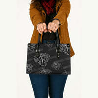Aloha Hawaii Acacia Koa Leaves Leather Bag Black Kakau Tribal Pattern LT05 - Polynesian Pride