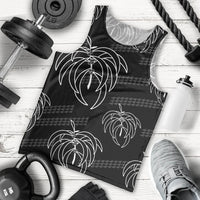 Aloha Hawaii Acacia Koa Leaves Men Tank Top Black Kakau Tribal Pattern LT05 - Polynesian Pride