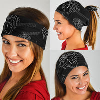 Aloha Hawaii Acacia Koa Leaves Neck Gaiter Black Kakau Tribal Pattern LT05 - Polynesian Pride