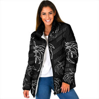 Aloha Hawaii Acacia Koa Leaves Padded Jacket Black Kakau Tribal Pattern LT05 Women Black - Polynesian Pride