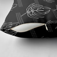 Aloha Hawaii Acacia Koa Leaves Pillow Cover Black Kakau Tribal Pattern LT05 - Polynesian Pride