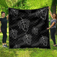 Aloha Hawaii Acacia Koa Leaves Quilt Black Kakau Tribal Pattern LT05 - Polynesian Pride