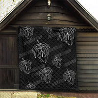 Aloha Hawaii Acacia Koa Leaves Quilt Black Kakau Tribal Pattern LT05 - Polynesian Pride