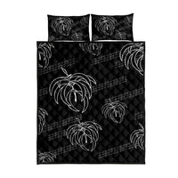 Aloha Hawaii Acacia Koa Leaves Quilt Bed Set Black Kakau Tribal Pattern LT05 - Polynesian Pride