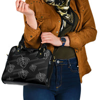 Aloha Hawaii Acacia Koa Leaves Shoulder Handbag Black Kakau Tribal Pattern LT05 - Polynesian Pride