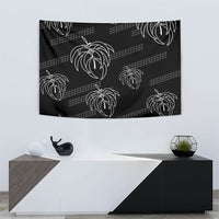 Aloha Hawaii Acacia Koa Leaves Tapestry Black Kakau Tribal Pattern LT05 - Polynesian Pride