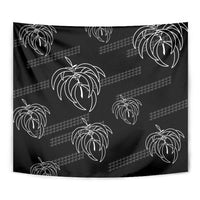 Aloha Hawaii Acacia Koa Leaves Tapestry Black Kakau Tribal Pattern LT05 - Polynesian Pride