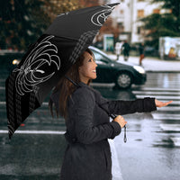 Aloha Hawaii Acacia Koa Leaves Umbrella Black Kakau Tribal Pattern LT05 - Polynesian Pride