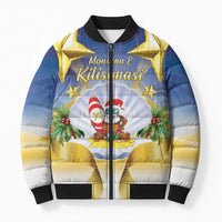 Niue Christmas Bomber Puffer Jacket Seashell Santa Beach Vibes - Polynesian Pride