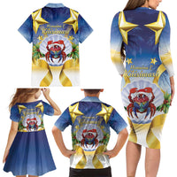 Niue Christmas Family Matching Long Sleeve Bodycon Dress and Hawaiian Shirt Seashell Santa Beach Vibes - Polynesian Pride