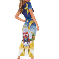 Niue Christmas Family Matching Short Sleeve Bodycon Dress and Hawaiian Shirt Seashell Santa Beach Vibes - Polynesian Pride