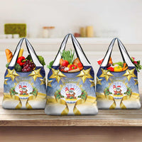 Niue Christmas Grocery Bag Seashell Santa Beach Vibes LT05 3-pack One Size Navy - Polynesian Pride