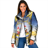 Niue Christmas Padded Jacket Seashell Santa Beach Vibes - Polynesian Pride