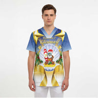 Niue Christmas Scrub Top Seashell Santa Beach Vibes LT05 - Polynesian Pride
