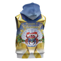 Niue Christmas Sleeveless Zip Hoodie Seashell Santa Beach Vibes LT05 - Polynesian Pride
