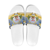 Niue Christmas Slide Sandals Seashell Santa Beach Vibes LT05 Navy - Polynesian Pride