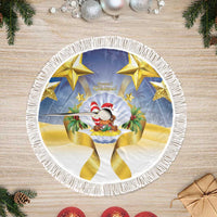 Niue Christmas Tree Skirt Seashell Santa Beach Vibes - Polynesian Pride