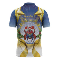 Niue Christmas Zipper Polo Shirt Seashell Santa Beach Vibes LT05 - Polynesian Pride