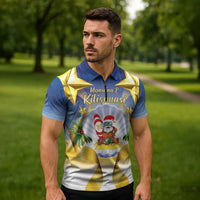 Niue Christmas Zipper Polo Shirt Seashell Santa Beach Vibes LT05 - Polynesian Pride