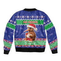 New Zealand Christmas Sleeve Zip Bomber Jacket Have Yourself A Kiwi-tastic Christmas - Polynesian Pride