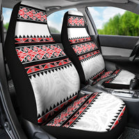 New Zealand Aotearoa Car Seat Cover With Kowhaiwhai Pattern Red Version LT05 - Polynesian Pride