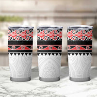 New Zealand Aotearoa Tumbler Cup With Kowhaiwhai Pattern Red Version LT05 - Polynesian Pride