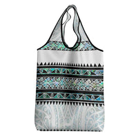 New Zealand Aotearoa Grocery Bag With Paua Shell Kowhaiwhai Pattern